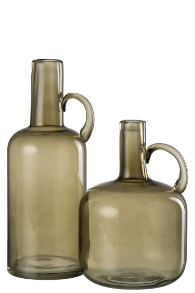 Vase Cylindre 1 Anse Verre gris – Image 3