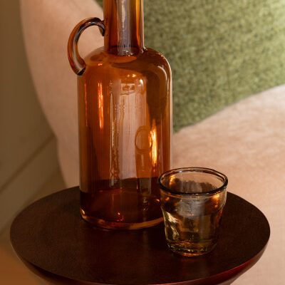 Vase Cylindre 1 Anse Verre Marron