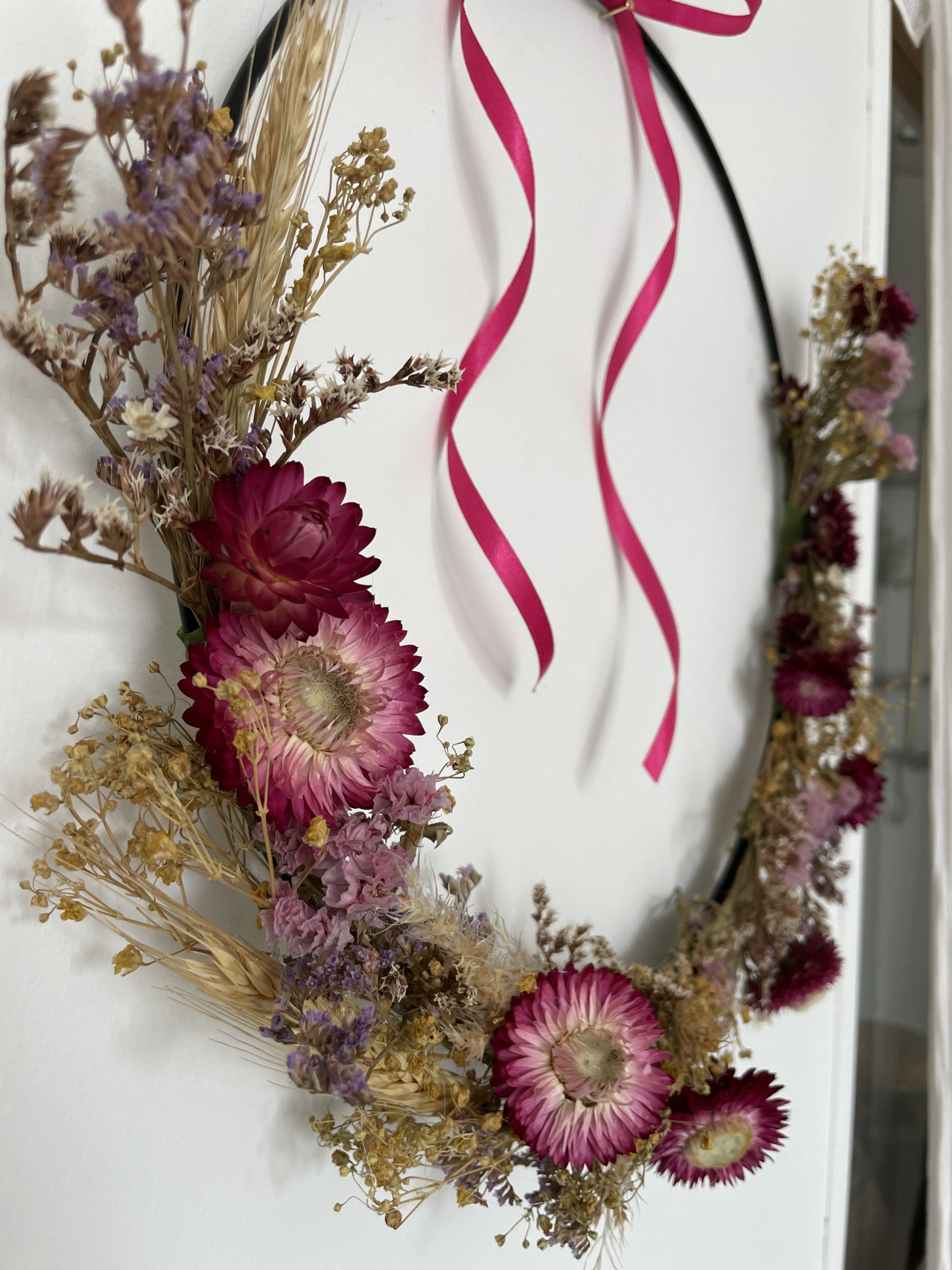 Couronne de fleurs séchées éternelles