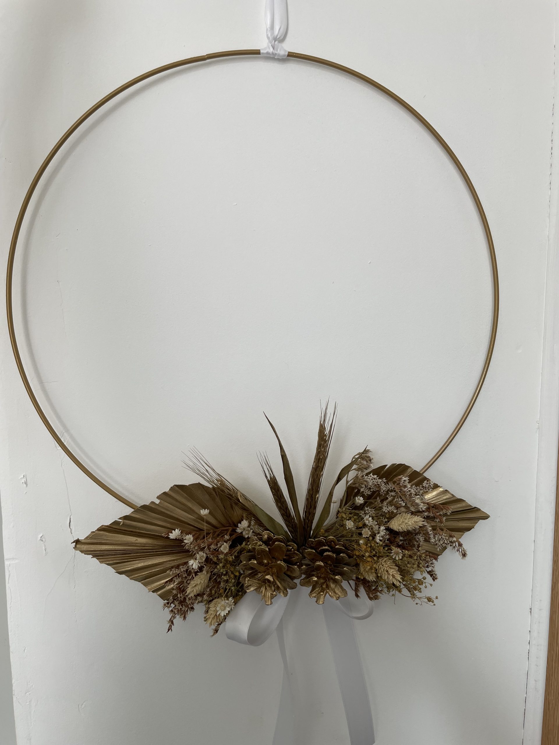 Couronne de fleurs séchées éternelles 40 cm – Image 4