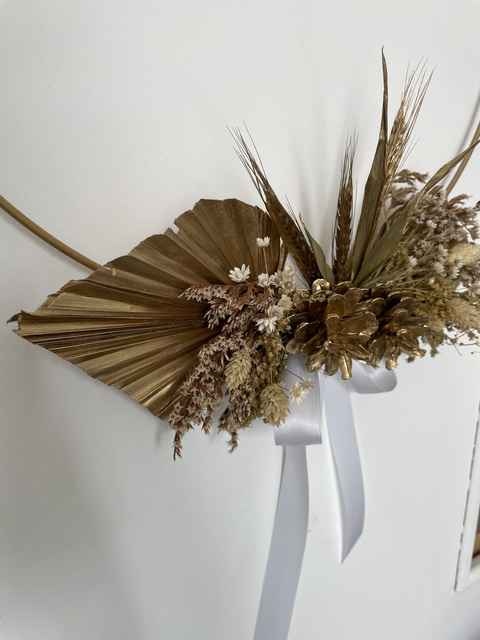 Couronne de fleurs séchées éternelles 40 cm – Image 5