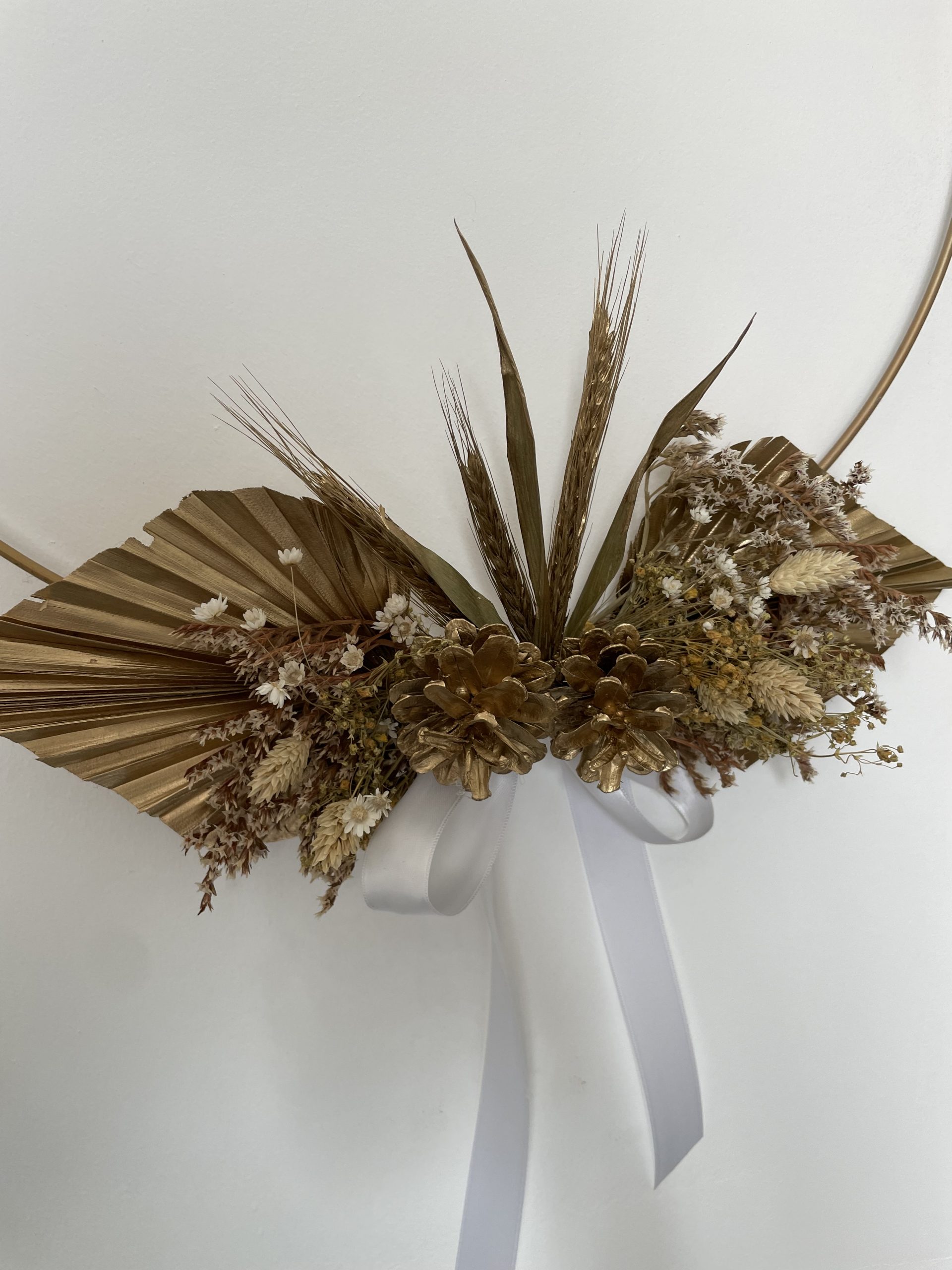 Couronne de fleurs séchées éternelles 40 cm – Image 2