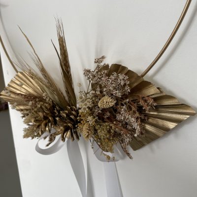 Couronne de fleurs séchées éternelles 40 cm