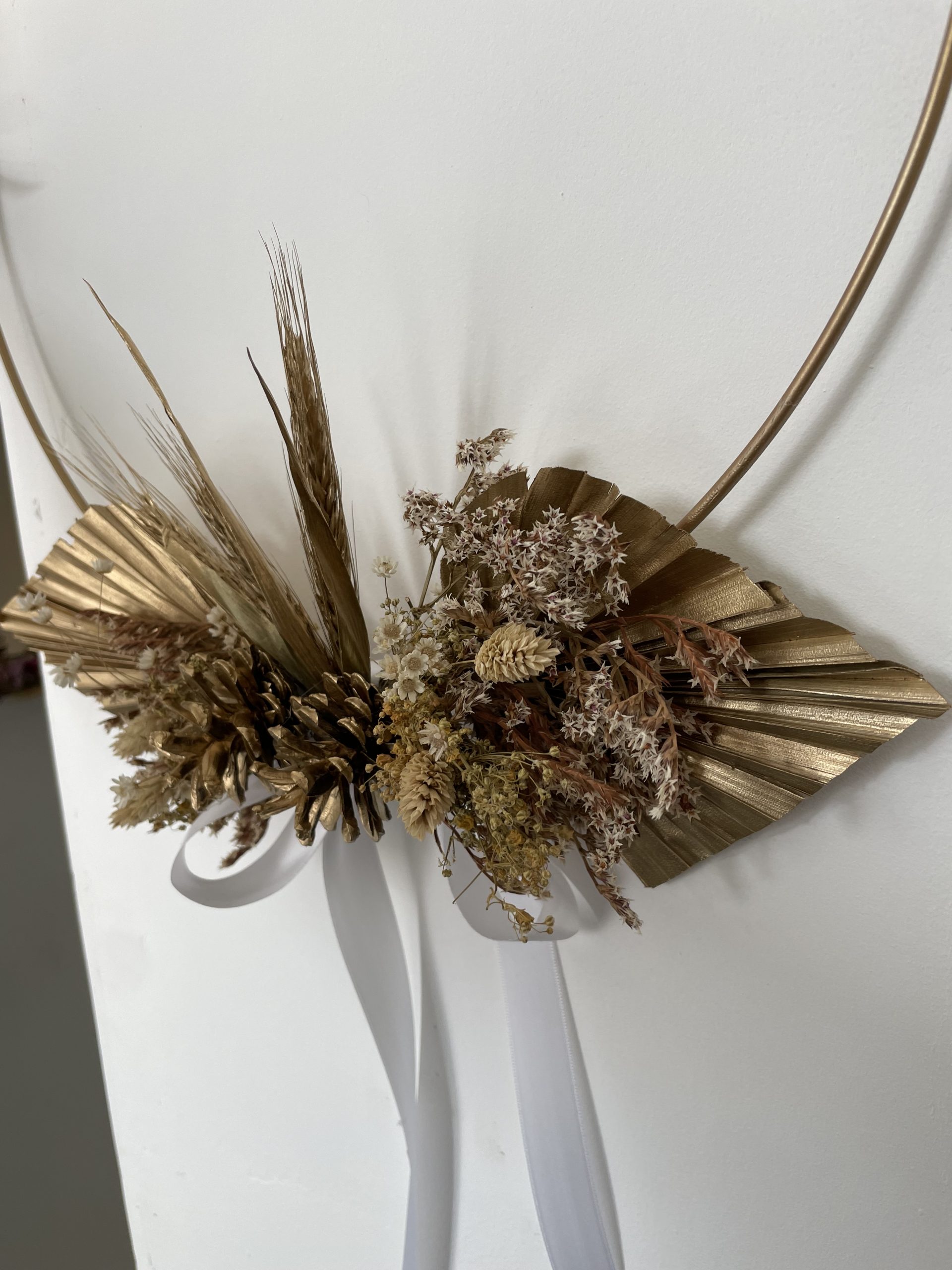 Couronne de fleurs séchées éternelles 40 cm