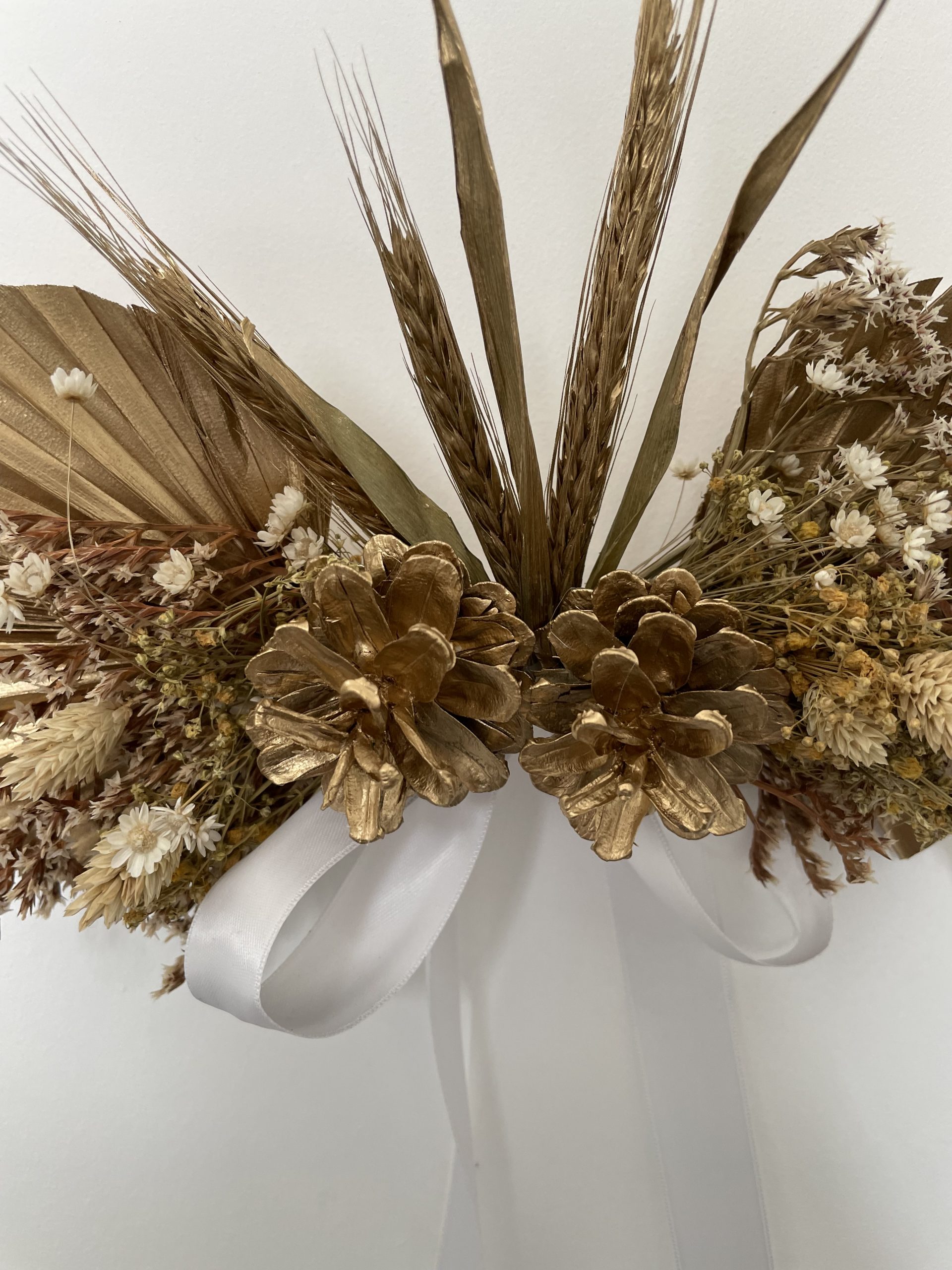 Couronne de fleurs séchées éternelles 40 cm – Image 7