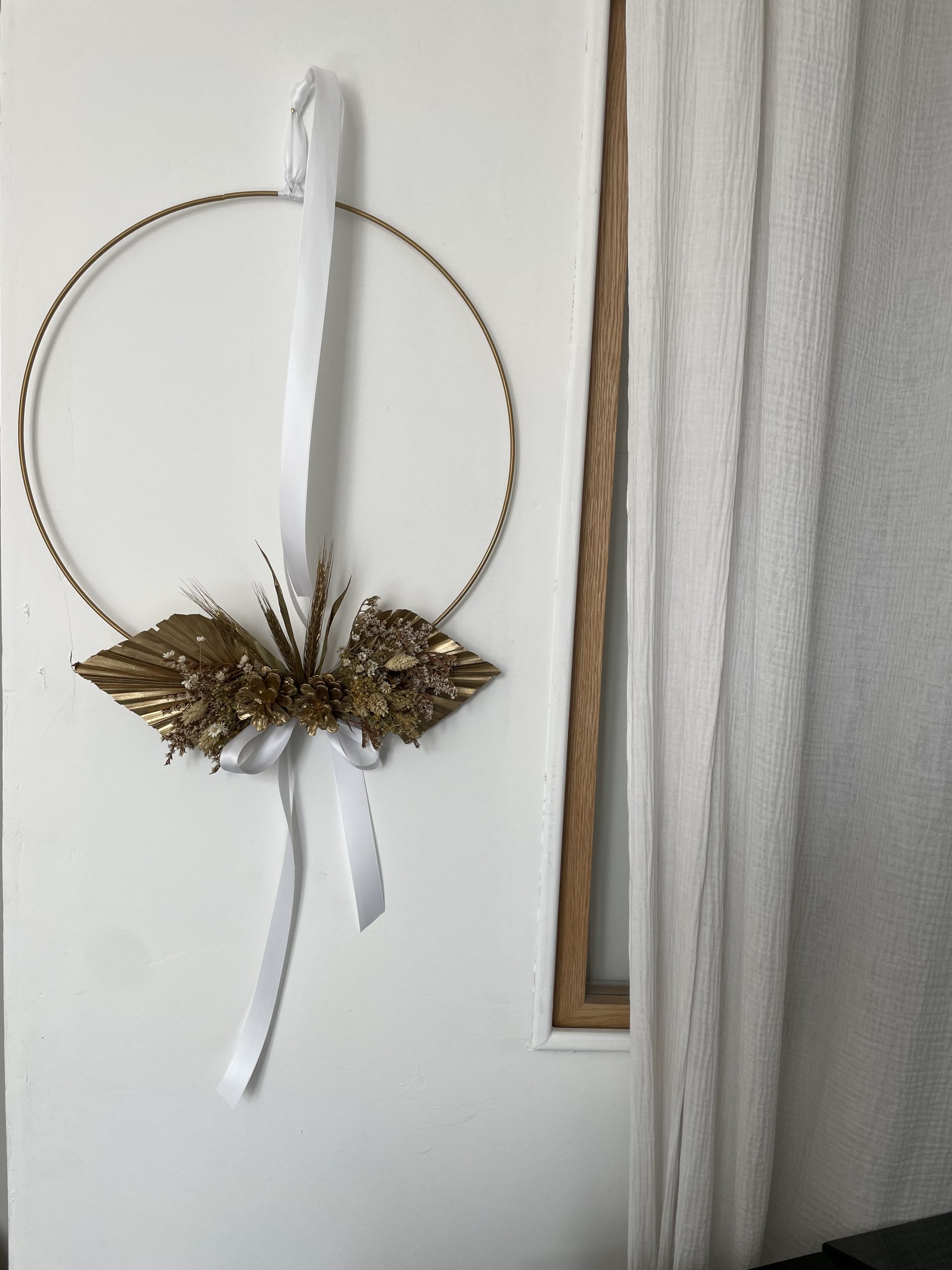 Couronne de fleurs séchées éternelles 40 cm – Image 6